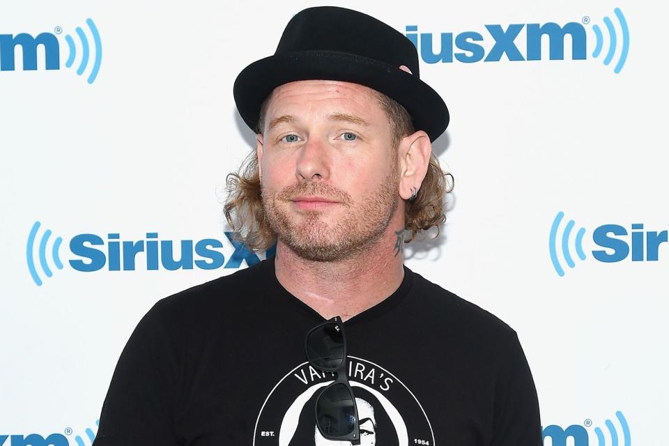 <p>Ben Gabbe/Getty</p> Corey Taylor in New York City in August 2017