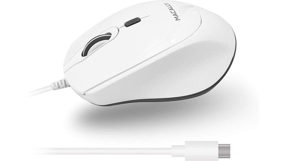 Product shot of Macally USB C Mouse for Mac