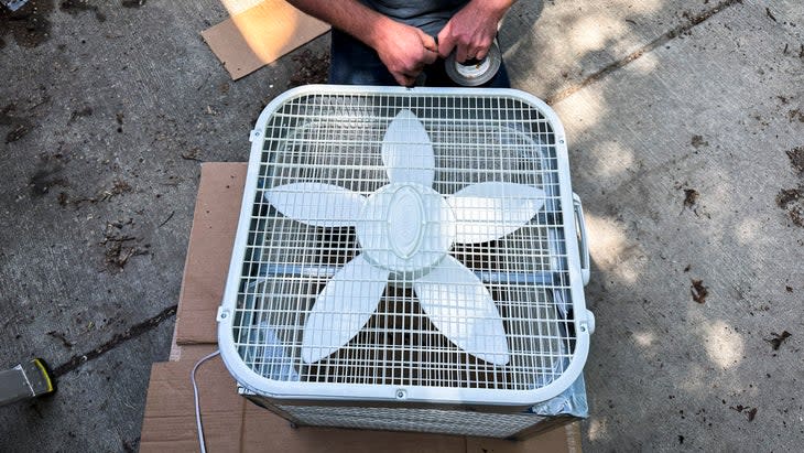 We used a 20-inch Lasko fan of the type widely available across most hardware and home goods retailers. (Photo: Stuarty Palley)