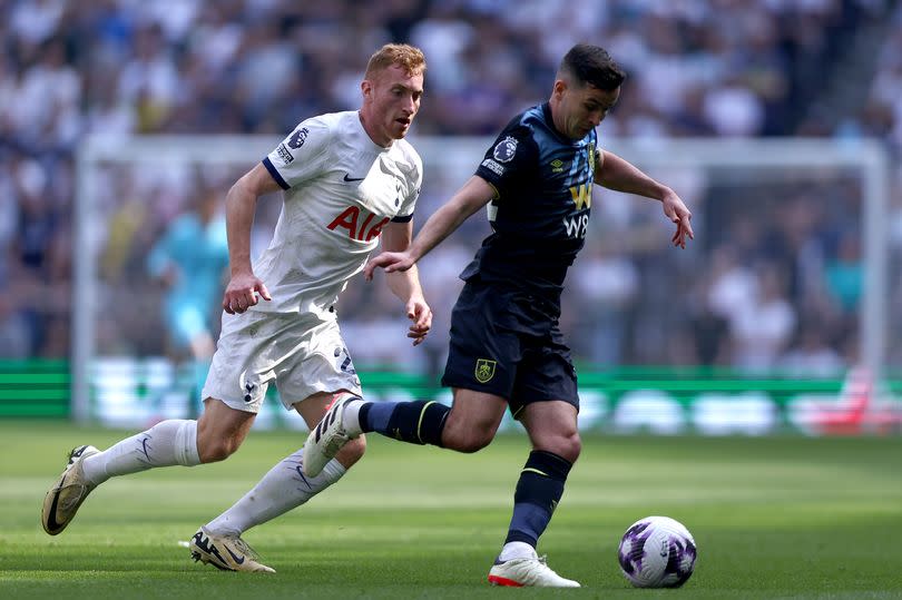 Dejan Kulusevski in action for Tottenham against Burnley