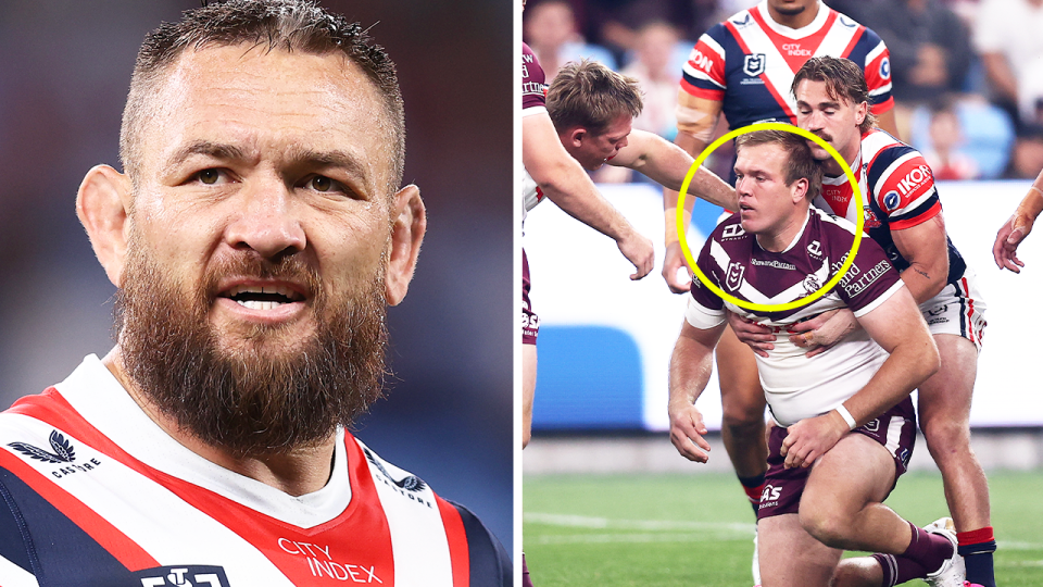 NRL fans have fumed over Jared Waerea-Hargreaves' (pictured left) latest incident as the look of Jake Trbojevic returning to the field was also deemed a poor look for the game. (Getty Images)