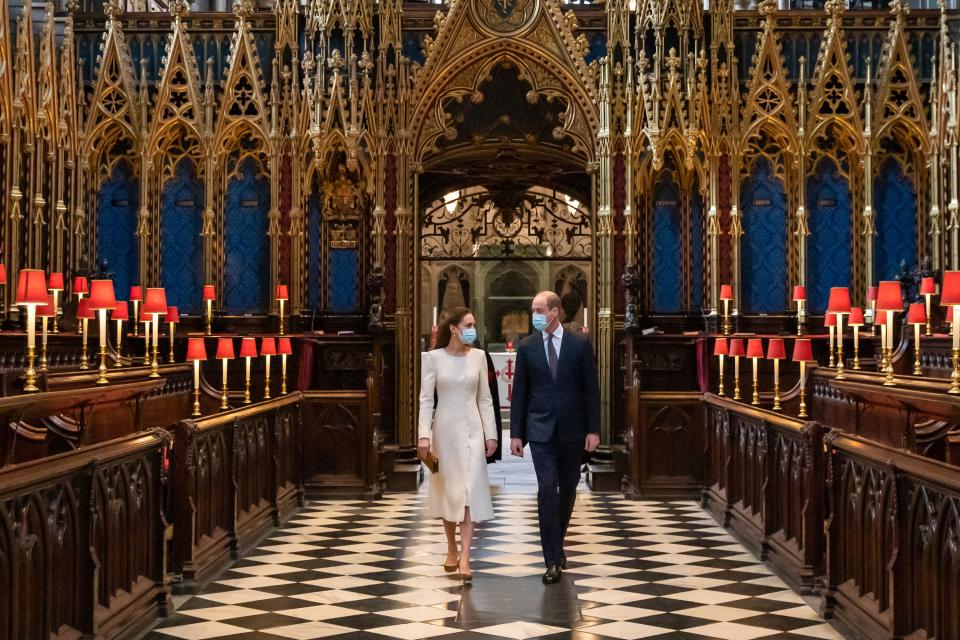 Kate Middleton and Prince William at Westminster Abbey in 2021