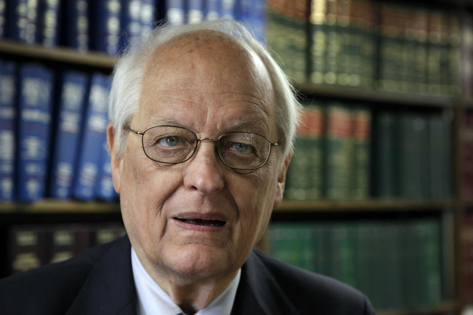 This Tuesday, June 19, 2012 photo shows attorney Art Neu in the legal library of his law office in Carroll, Iowa. Neu, a former lieutenant governor and local lawyer - and a Republican who credits President Barack Obama with doing "an exceptional job given what he stepped into"- says that in today's environment the president could even take a hit if the dry weather turns into a drought this summer. "If the economy suffers because of the crops, I think that's going to go against Obama," he says. "It's not his fault. When people are mad, when things are bad, they strike out. It's not rational. It's tough to be an incumbent during a recession even though you weren't the one that made the recession." (AP Photo/Charlie Neibergall)