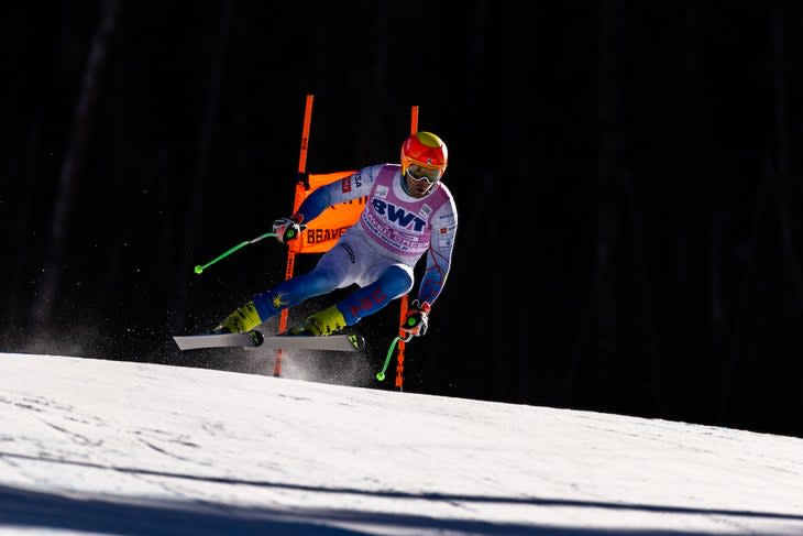 Ski racer Steven Nyman on course