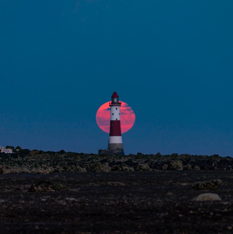 ‘Beachy Head moonrise’ by Andrew Parker, which claimed the runner-up prize in the South Downs Dark Skyscapes category (PA)