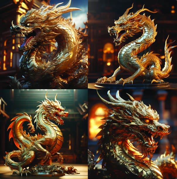 Chinese dragon 3d illustration. Generative AI Stock Illustration