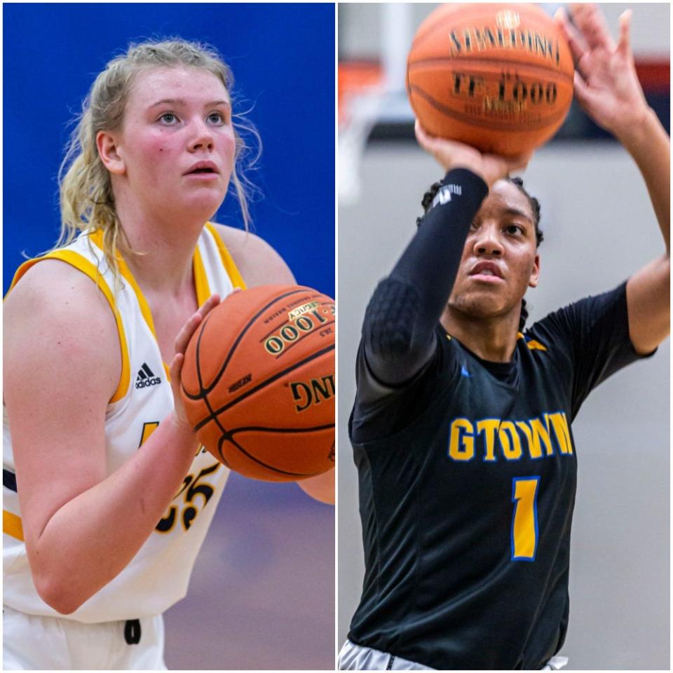 Kettle Moraine's Grace Grocholski (left) and Germantown's KK Arnold were named as two of the six finalists for this year's Ms. Basketball award by the Wisconsin Basketball Coaches Association on Monday.