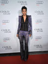 BEST: If we'd seen this Roberto Cavalli suit hanging on the rack, we probably would have sneered and turned away, but on Halle Berry, it lookd divine. Coupled with a sexy, sheer Monique Lhuillier blouse and tassled earrings, the outfit helped the actress steal the show at the "Cloud Atlas" premiere.