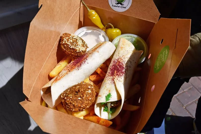 The food from Falafel Chef on Lodge Lane