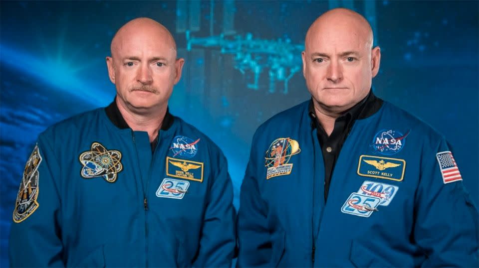 Scott Kelly (right) and pictured with identical twin brother Mark. Source: Getty