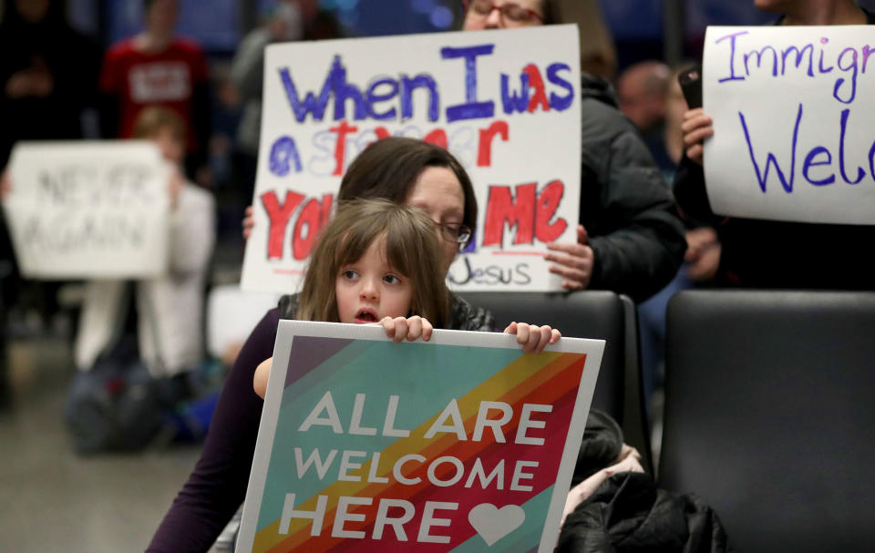 Protests at U.S. airports over travel ban