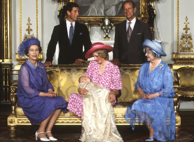 <p> PA Images via Getty</p> Royals at Prince William's christening in 1982.