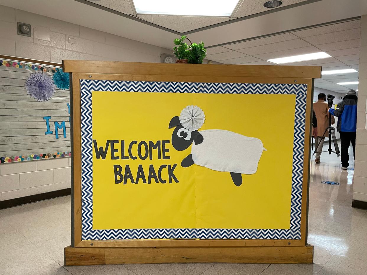 A sign at Clemens School welcomed Milwaukee Public Schools students back for the 2021-22 school year.