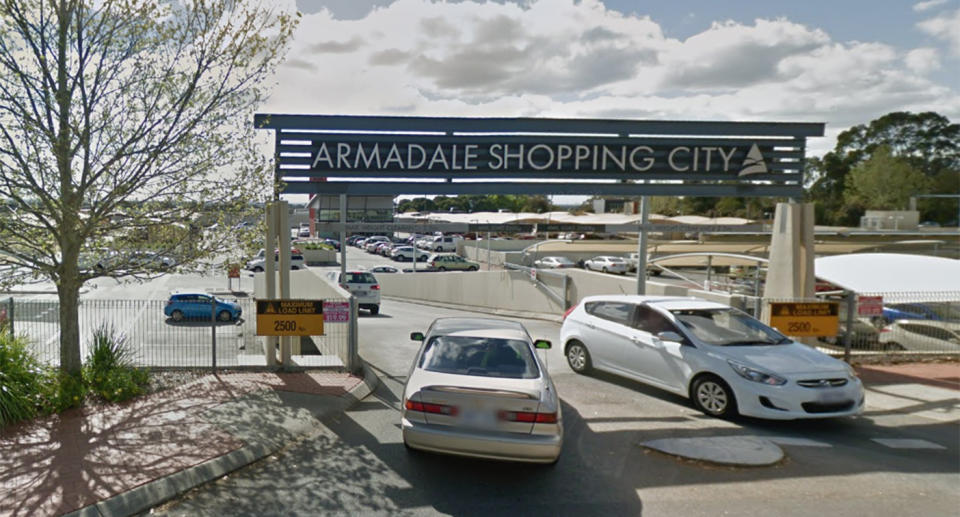 The entrance to Armadale Shopping Centre. 