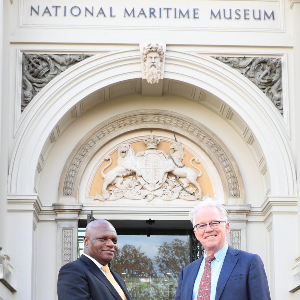 Dr Les Johnson, founder of the National Windrush Museum, and Paddy Rodgers of RMG (National Windrush Museum)