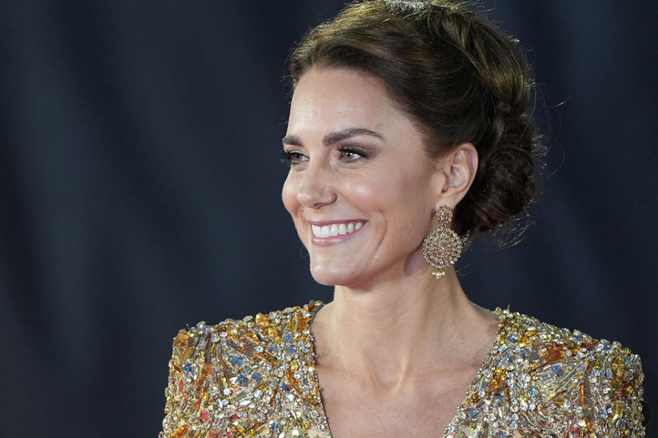 The World Premiere of 'No Time to Die' at the Royal Albert Hall, London, UK, on the 28th September 2021. 28 Sep 2021 Pictured: Catherine, Duchess of Cambridge, Kate Middleton. Photo credit: MEGA TheMegaAgency.com +1 888 505 6342 (Mega Agency TagID: MEGA791629_014.jpg) [Photo via Mega Agency]