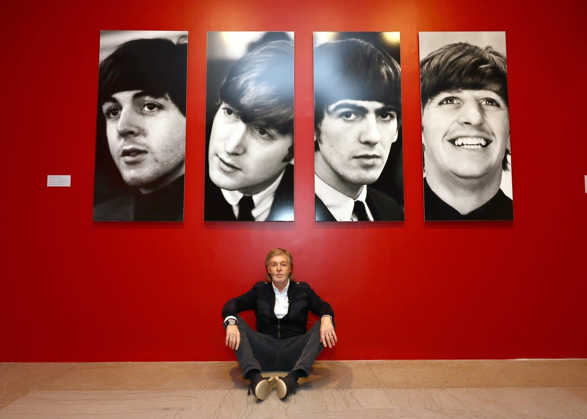Paul McCartney visits Paul McCartney Photographs 1963-64: Eyes of the Storm at Brooklyn Museum (Getty Images for MPL)