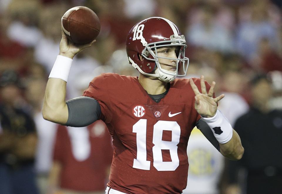 Alabama quarterback Cooper Bateman. (AP Photo/Butch Dill, File)