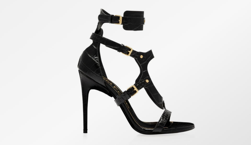 Tom Ford Stamped Crocodile leather gladiator sandals.