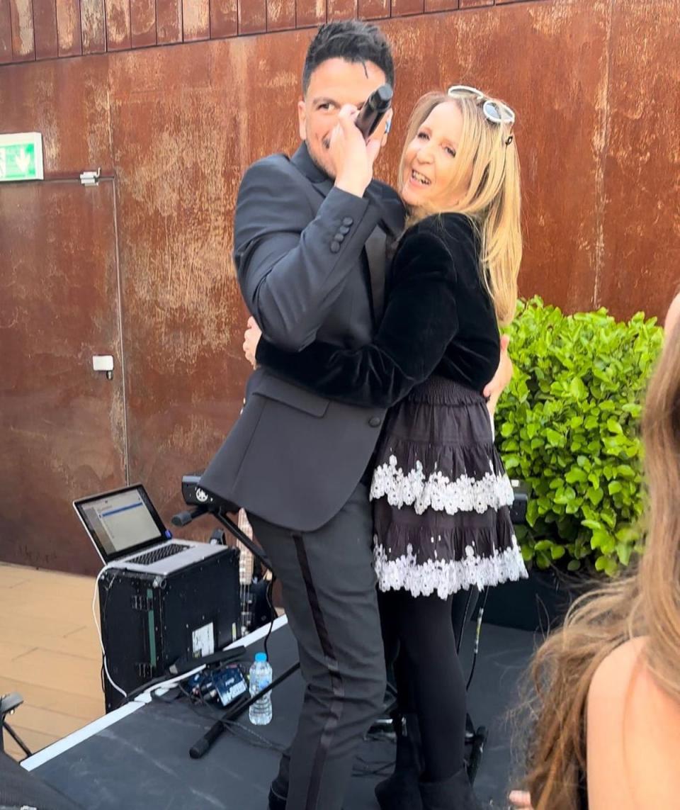 Peter Andre pulled Gillian McKeith onto the stage during his performance (Instagram)