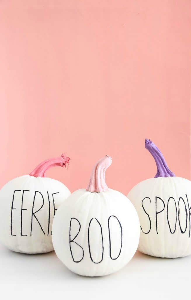 No-Carve Pastel Painted Pumpkins