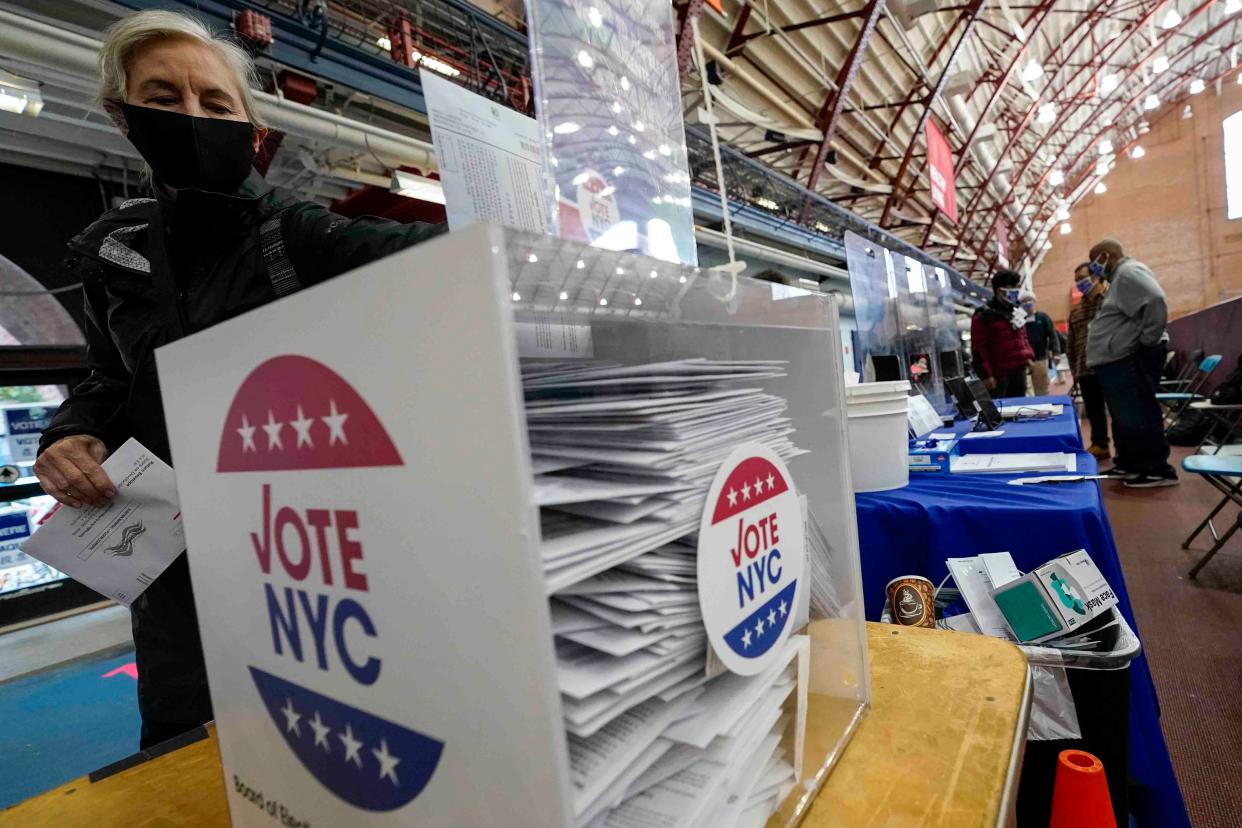 This image from the fall shows early voting at Park Slope Armory in Brooklyn.