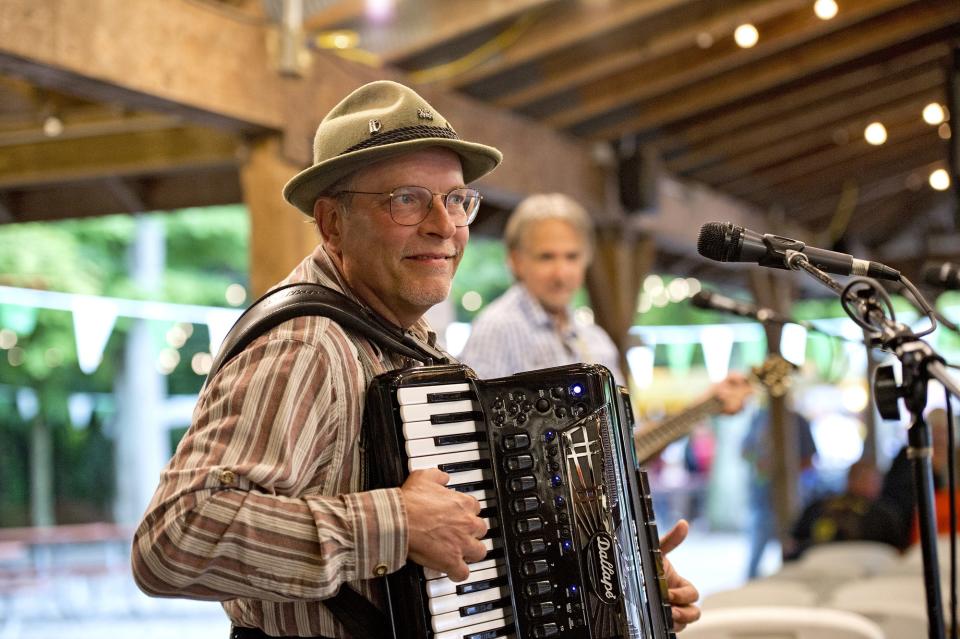 America's longest-running German festival, Schutzenfest, takes place this weekend. Pictured: Nick Gulacsy plays the accordion at Schutzenfest in 2018.