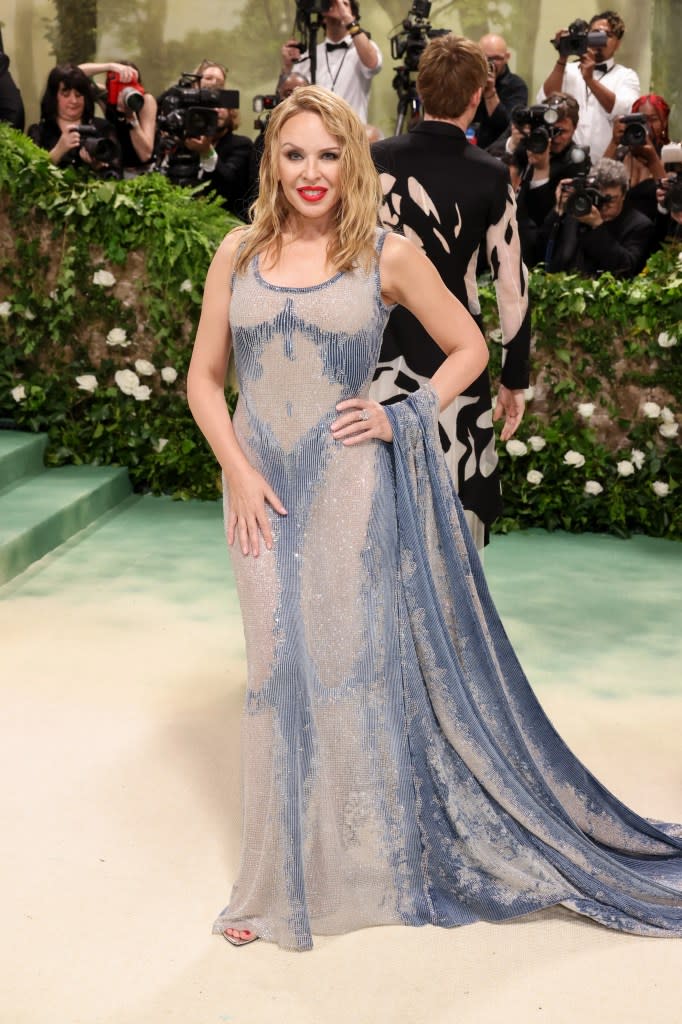 Kylie Minogue attends The 2024 Met Gala Celebrating "Sleeping Beauties: Reawakening Fashion" at The Metropolitan Museum of Art on May 06, 2024 in New York City.