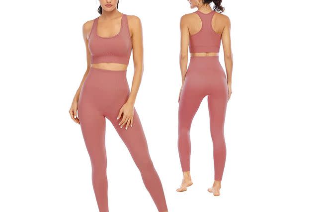 NOVA AcTIVE Workout Sets for Women 2 Piece High Waisted Seamless Leggings  with Padded Stretchy Sports