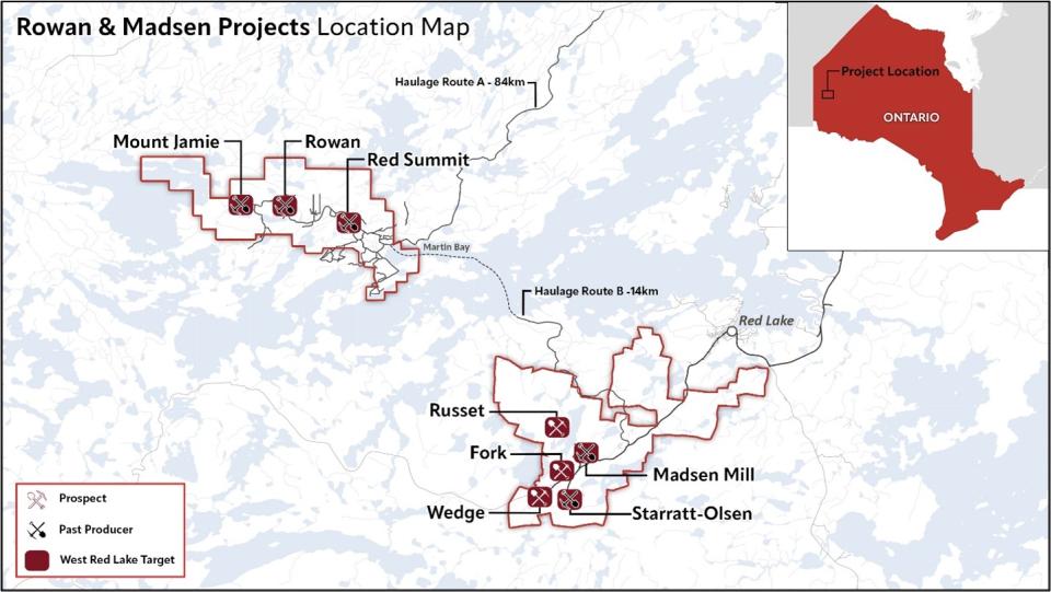 Rowan & Madsen Projects Location Map