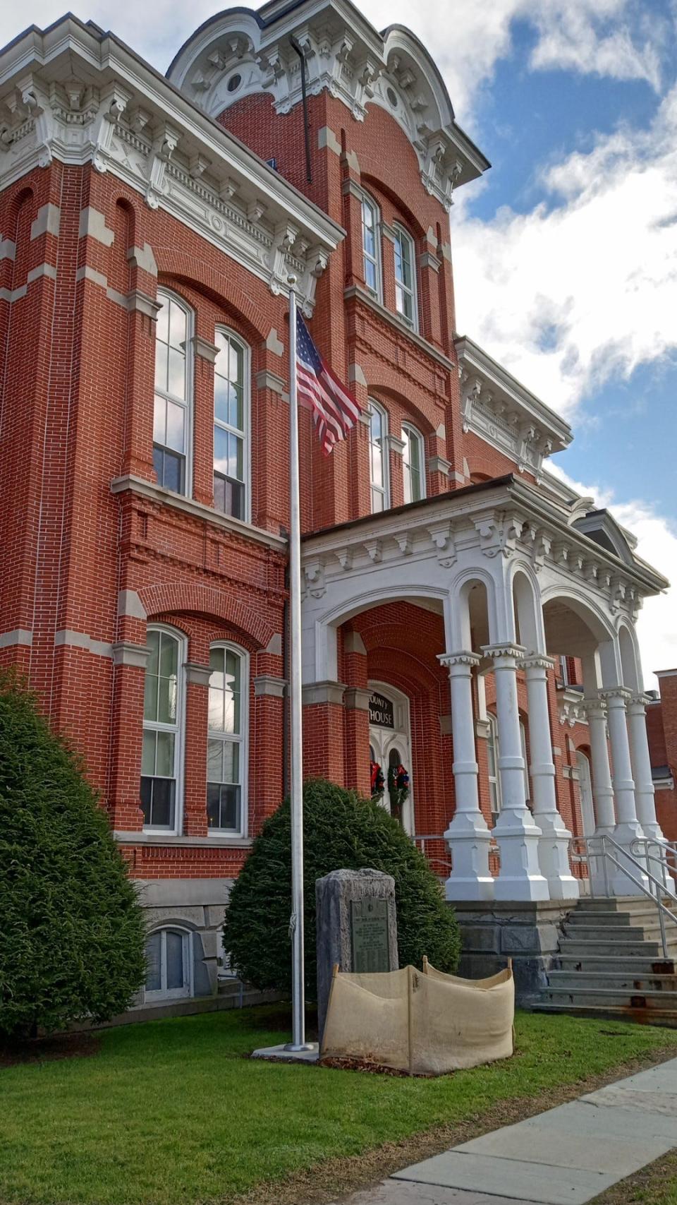 This is a 2023 view of the Wayne County Courthouse in Honesdale, Pennsylvania.