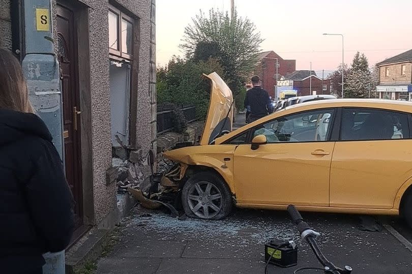 The crash scene on Union Road in Oswaldtwistle