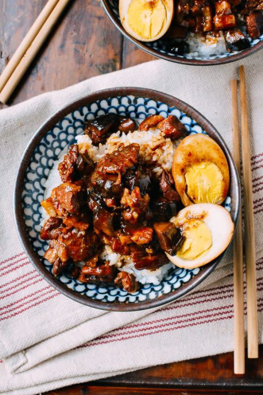 <p>The Woks of Life</p><p>Lu rou fan, a Taiwanese comfort food classic of braised pork belly over rice, is probably the best recipe to come out of our kitchen this month.</p><p><strong>Get the recipe: <a href="https://thewoksoflife.com/lu-rou-fan-taiwanese-braised-pork-rice-bowl/" rel="nofollow noopener" target="_blank" data-ylk="slk:Taiwanese Braised Pork Rice Bowls (Lu Rou Fan);elm:context_link;itc:0;sec:content-canvas" class="link ">Taiwanese Braised Pork Rice Bowls (Lu Rou Fan)</a></strong></p>