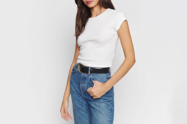 Hailey Bieber Wore a $38 Reformation Top With Wide-Leg Pants