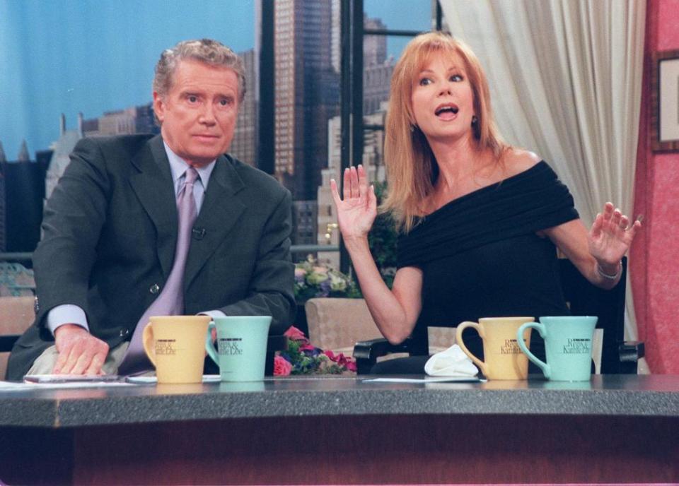 Kathie Lee Gifford with co-host Regis Philbin on an episode of “Live with Regis and Kathie Lee” in 2000. Buena Vista TV