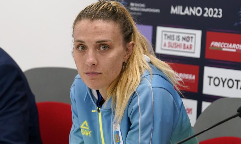 <span>Olha Kharlan, the Ukrainian fencer, was expelled from the world championships last year for refusing to shake hands with her Russian opponent.</span><span>Photograph: Pier Marco Tacca/Getty Images</span>