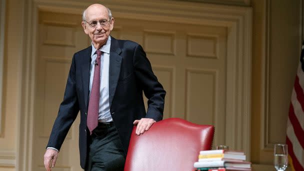 PHOTO: Supreme Court Justice Stephen Breyer arrives for an event at the Library of Congress in Washington, D.C. Feb. 17, 2022.  (Evan Vucci/Pool via Reuters)