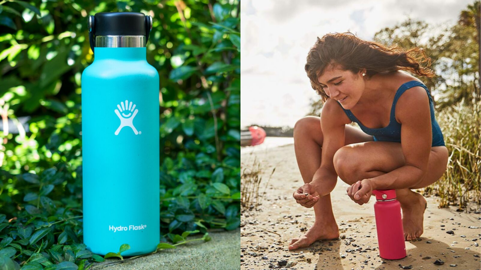 Our favorite water bottle, the Hydro Flask, keeps the water cool.