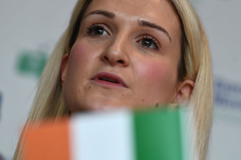 FILE PHOTO: Ireland's Minister for European Affairs Helen McEntee speaks at an Institute of International and European affairs event in Dublin