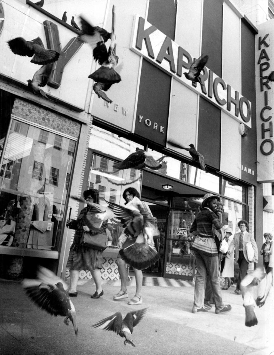 Christmas shoppers in downtown Miami in 1976.