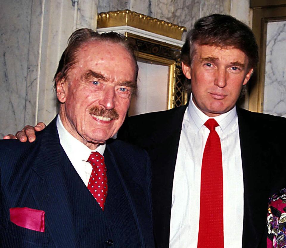 It is claimed that Donald Trump said his wealthy father Fred, left, had transferred his assets to make his son a billionaire (Rex)