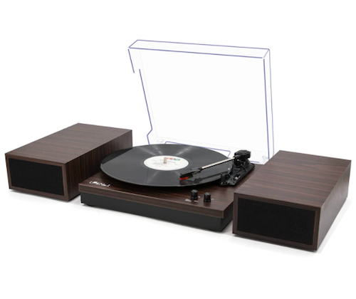 LP&No.1 Retro Bluetooth Record Player with Stereo External Speakers