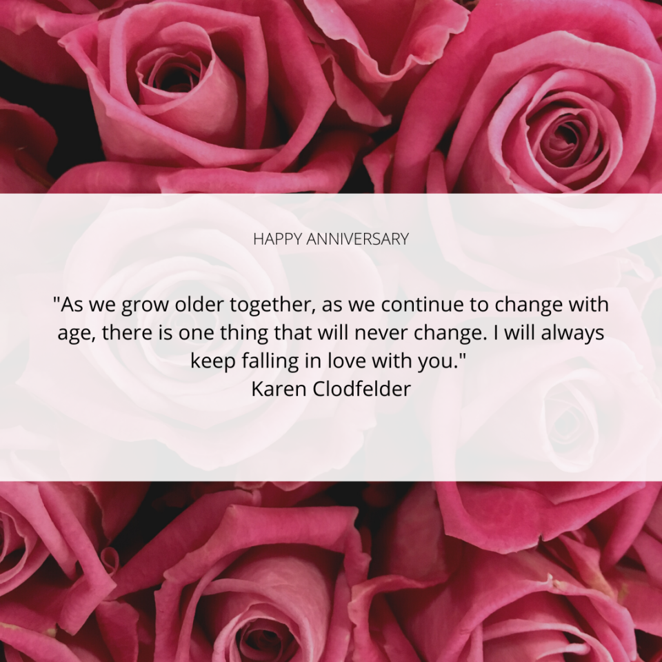 Karen Clodfelder Romantic Anniversary Quote Message