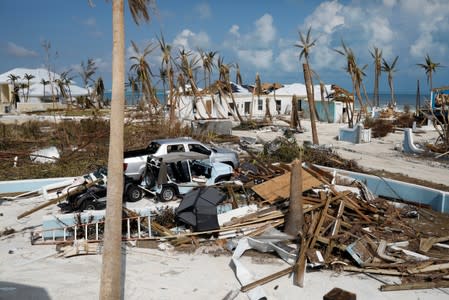 A view of devastated houses after Hurricane Dorian hit the Abaco Islands in Treasure Cay