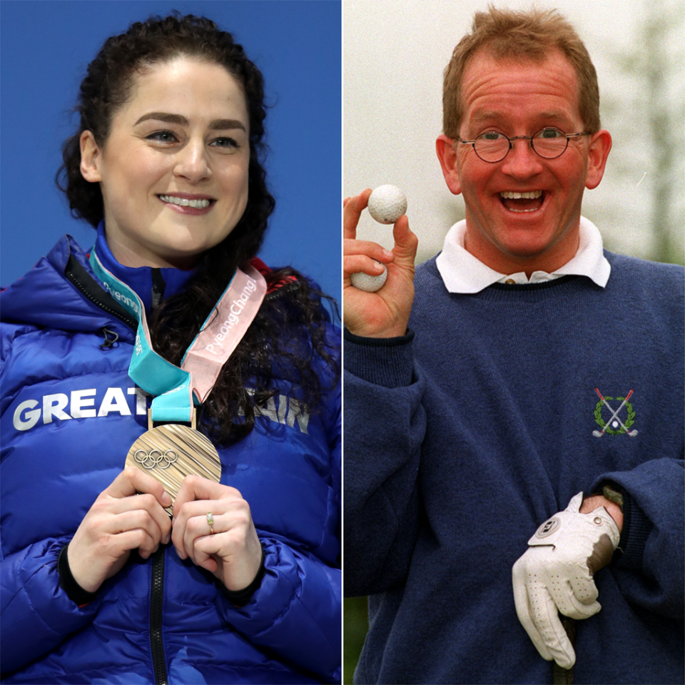 Laura Deas and Eddie the Eagle (Mike Egerton/PA)