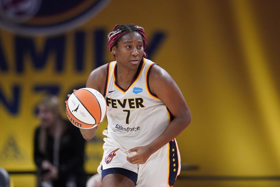 Indiana Fever forward Aliyah Boston had a standout rookie season after being the No. 1 overall pick in April's draft. (AP Photo/Darron Cummings)