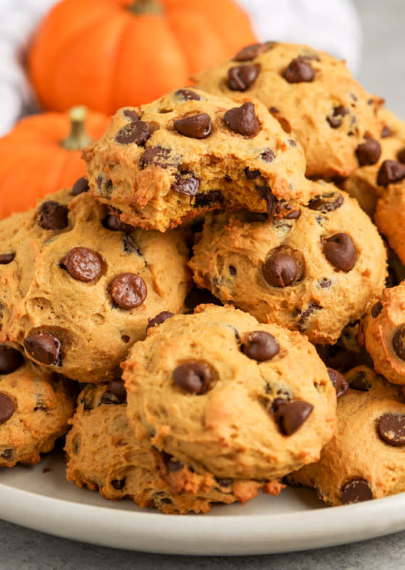 <p>Spend With Pennies</p><p><strong>Get the recipe: <a href="https://www.spendwithpennies.com/chocolate-chip-pumpkin-cookies/" rel="nofollow noopener" target="_blank" data-ylk="slk:Pumpkin Chocolate Chip Cookies;elm:context_link;itc:0;sec:content-canvas" class="link ">Pumpkin Chocolate Chip Cookies</a></strong></p>