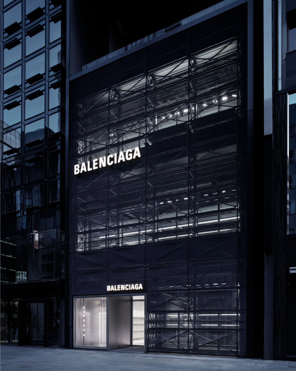 The facade of the Balenciaga flagship in the Toraya Ginza building in Tokyo.