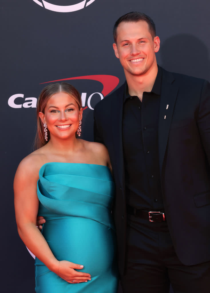 HOLLYWOOD, CALIFORNIA - JULY 12: Shawn Johnson East and Andrew East attend the 2023 ESPYs Awards at the Dolby Theatre on July 12, 2023 in Hollywood, California. (Photo by David Livingston/FilmMagic)
