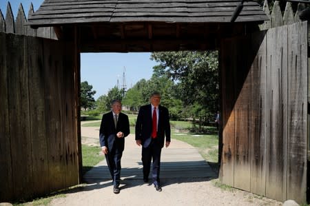 U.S. President Trump tours Jamestown Settlement Museum in Williamsburg, Virginia